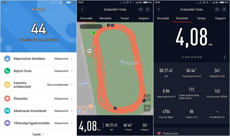 Xiaomi Mi Band 3 okoskarkötő teszt 14