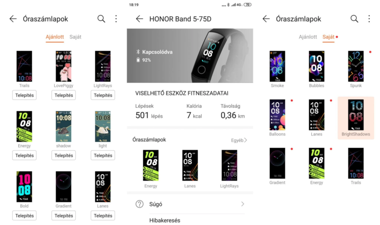 Honor Band 5 okoskarkötő teszt 13