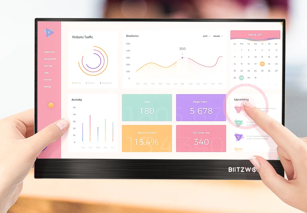 BlitzWolf BW-PCM3 hordozható monitor teszt 1