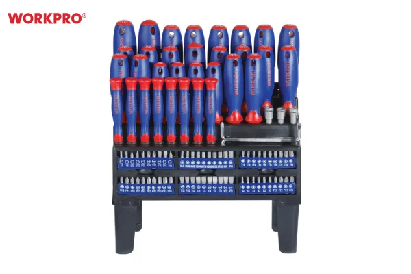 Workpro 100 részes csavarhúzókészlet kilenc rugóért 1