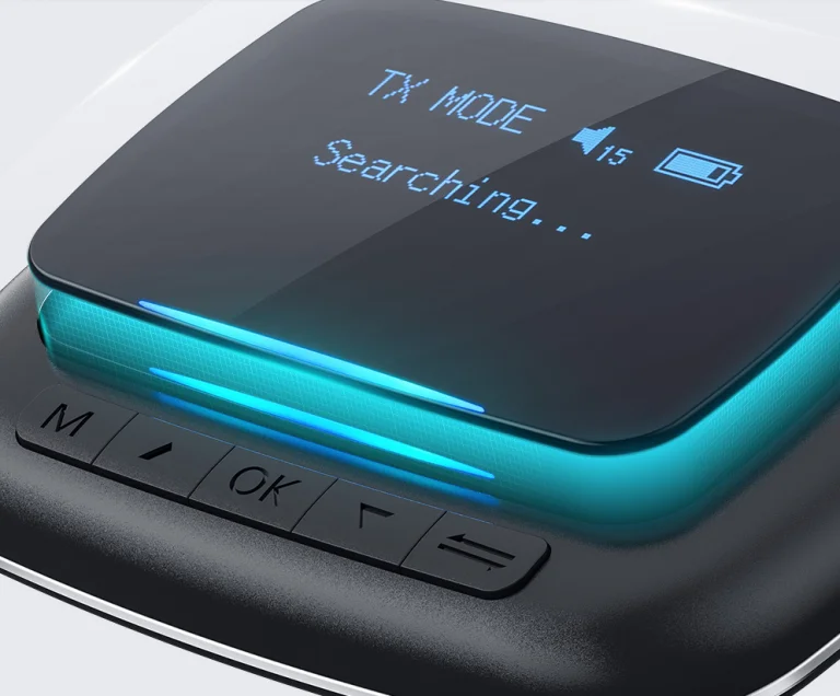 Akkumulátoros, OLED kijelzős audio transzmitter EU raktárból 2