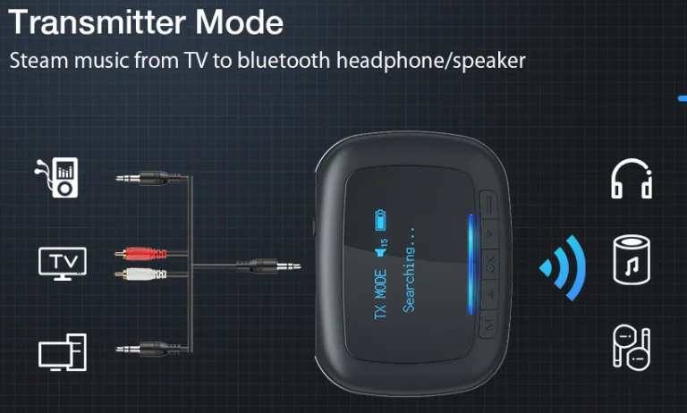 Akkumulátoros, OLED kijelzős audio transzmitter EU raktárból 6