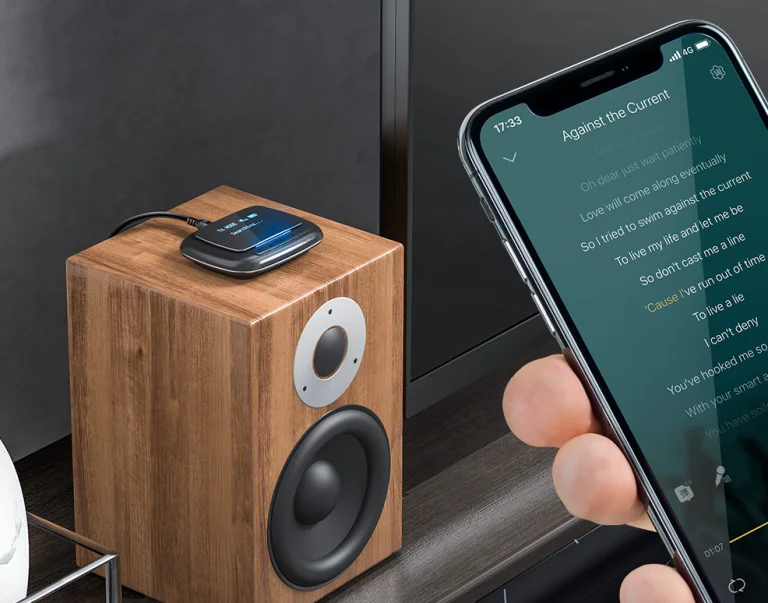 Akkumulátoros, OLED kijelzős audio transzmitter EU raktárból 3