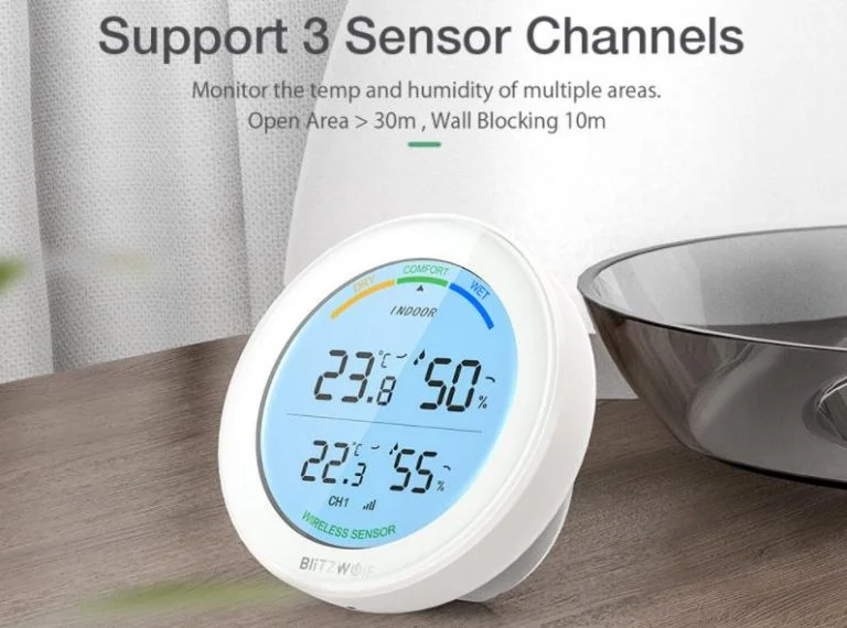 Szuper áron rendelhető a kerek BlitzWolf időjárás állomás 3