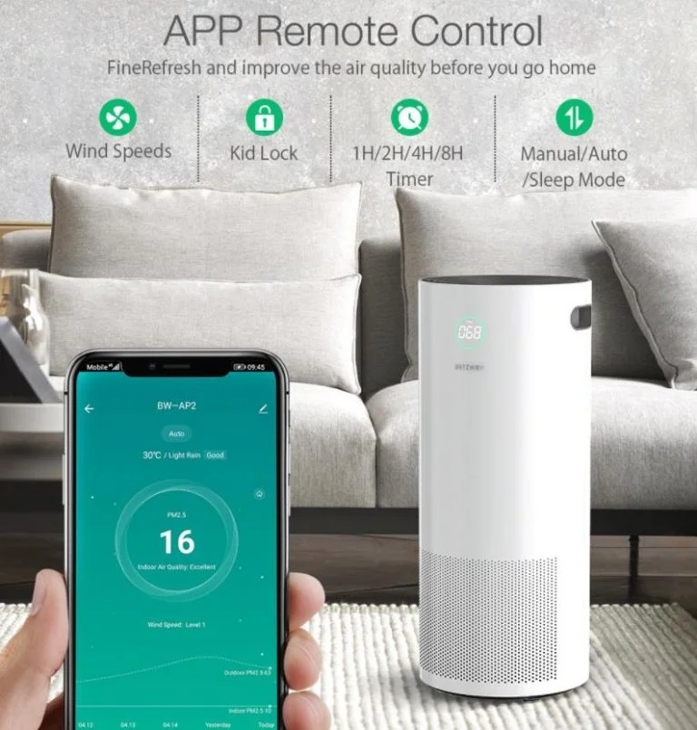 Jó áron vihető a BlitzWolf BW-AP2 nagy teljesítményű légtisztítója 4