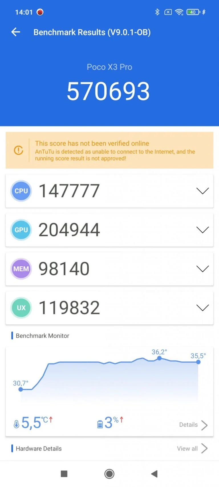 Prueba 3 del teléfono inteligente Poco X25 Pro