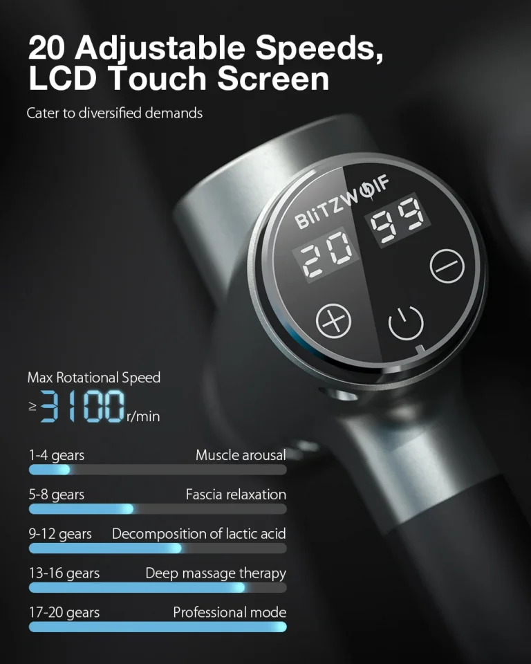 BlitzWolf BW-FAS2 masszázspisztoly teszt 16