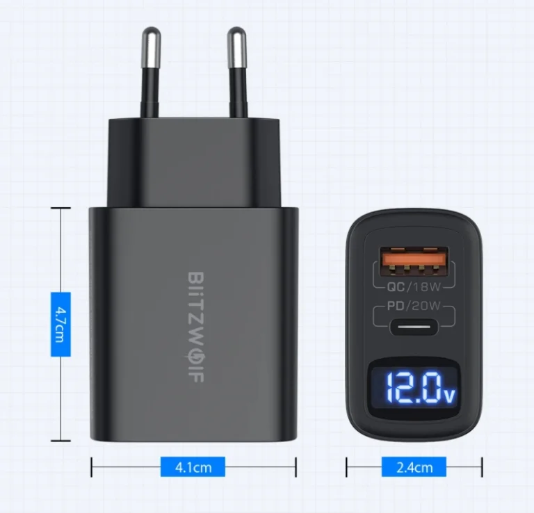 3 rugó a BlitzWolf kijelzős töltőadaptere 8
