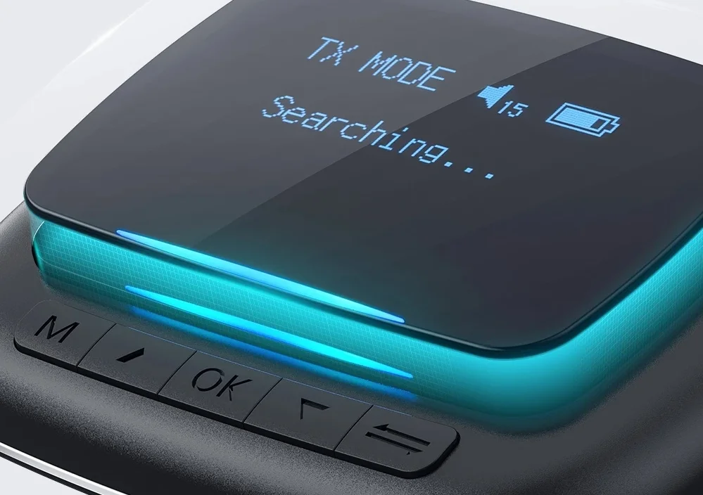 Akkumulátoros, OLED kijelzős audio transzmitter EU raktárból 1