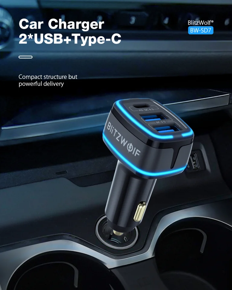 80 W-os BlitzWolf autós töltő mindössze 3300 forintért 2