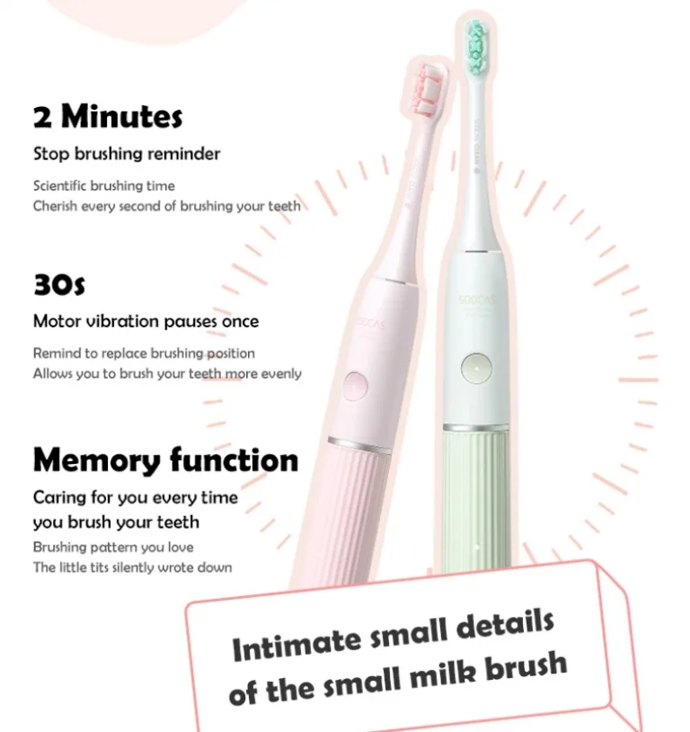 Jó áron rendelhető a Soocas tejes teával promózott fogkeféje 8