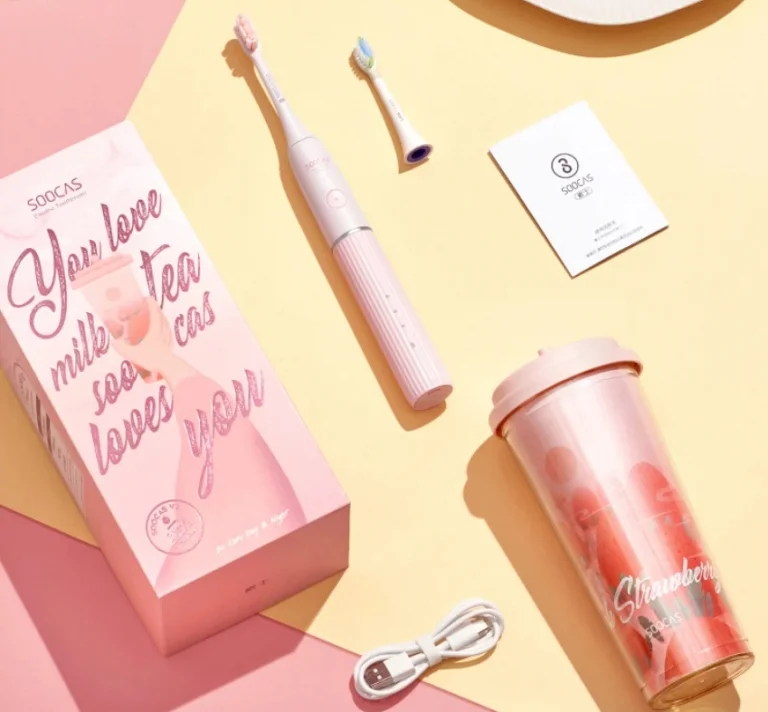 Jó áron rendelhető a Soocas tejes teával promózott fogkeféje 12