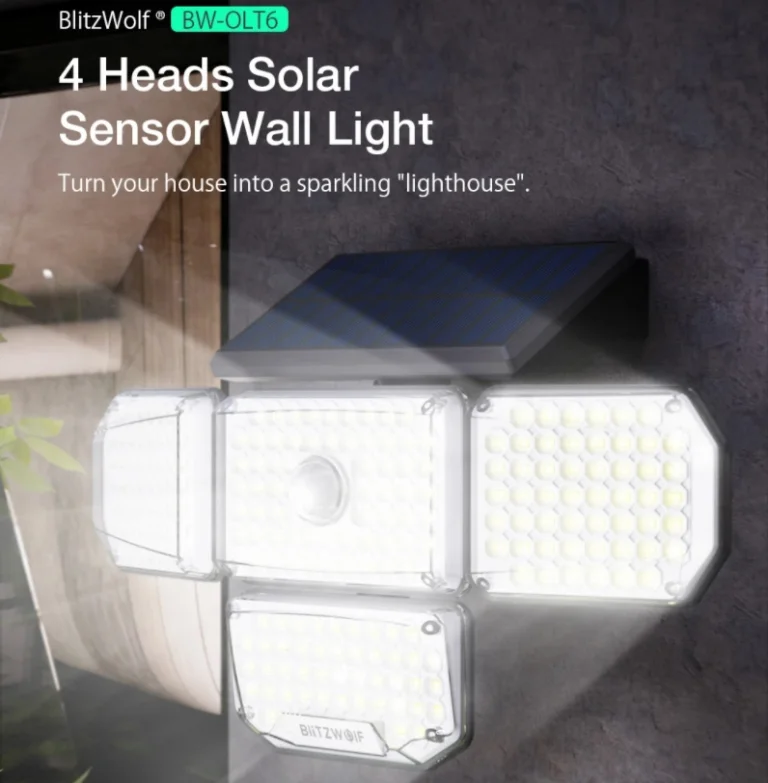 214 LED van az új mozgásérzékelős, napelemes BlitzWolf lámpán 2