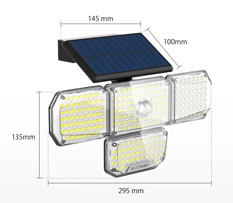 214 LED van az új mozgásérzékelős, napelemes BlitzWolf lámpán 8