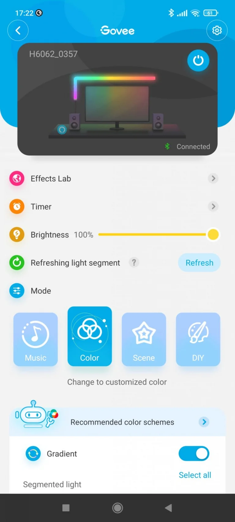 Govee Glide programozható LED fény teszt 13