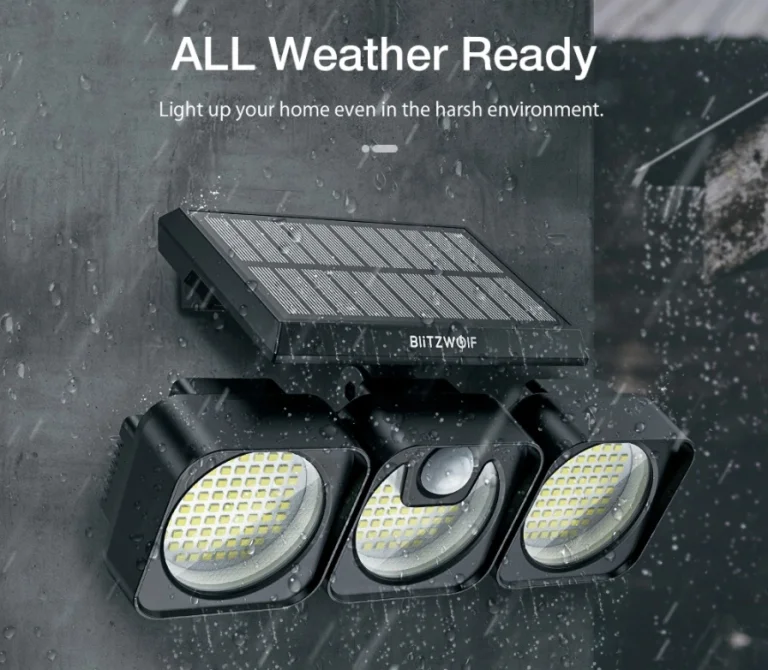 218 LED-es, kültéri, napelemes BlitzWolf lámpa akció 4