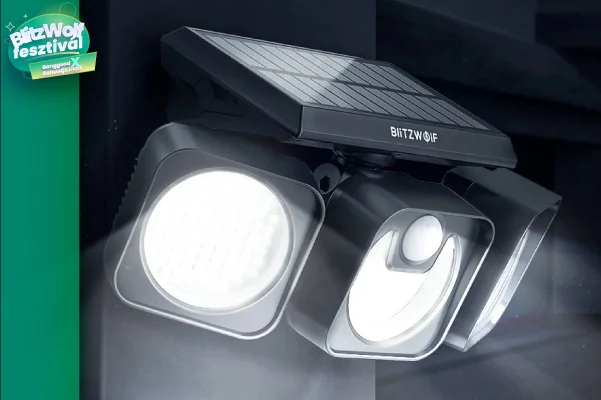 218 LED-es, kültéri, napelemes BlitzWolf lámpa akció 1