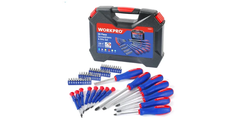 55 darabos Workpro csavarhúzószett kapható 5300 forintért 1