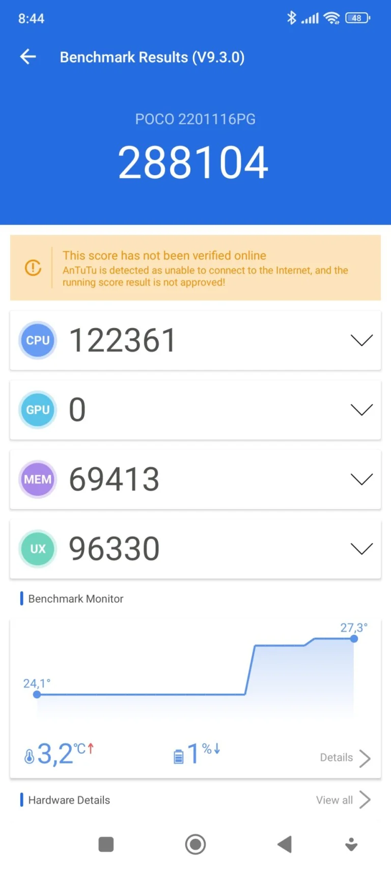 Prueba 4 del teléfono inteligente Poco X28 Pro