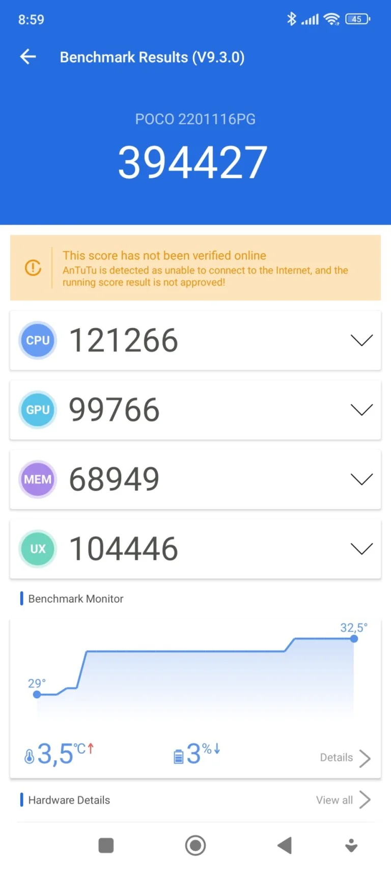 Prueba 4 del teléfono inteligente Poco X33 Pro