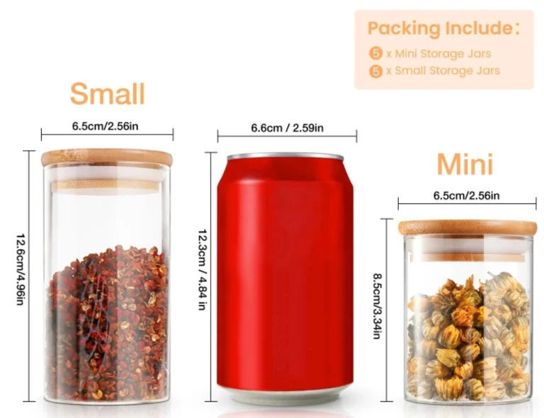 10 darab üveges tároló bambusztetővel piszok jó áron 9