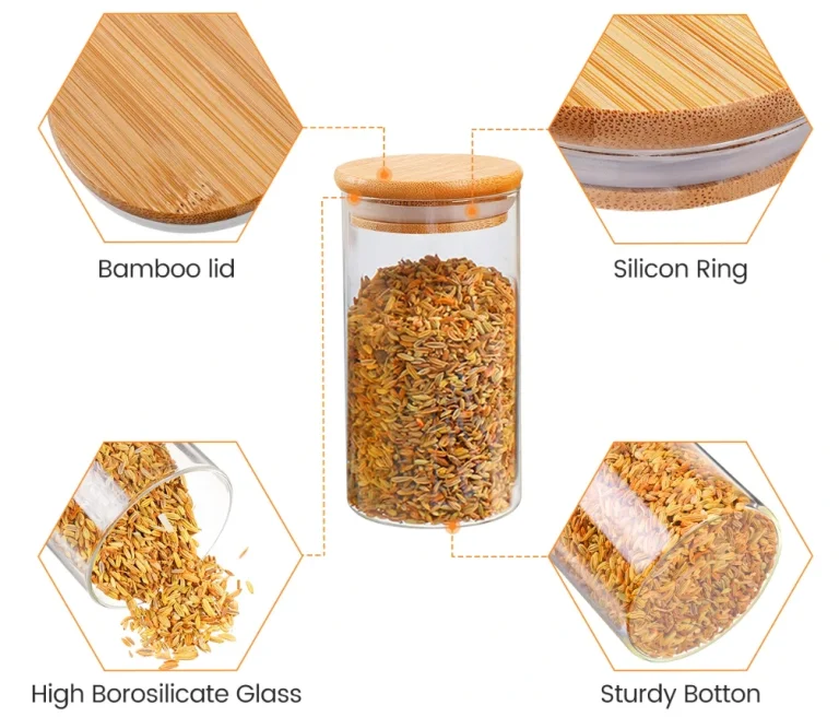 10 darab üveges tároló bambusztetővel piszok jó áron 10
