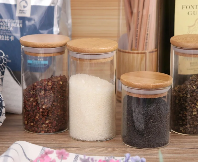 10 darab üveges tároló bambusztetővel piszok jó áron 6