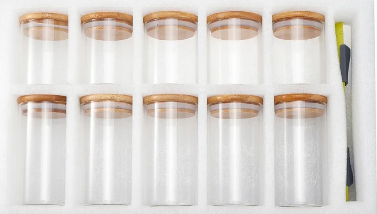 10 darab üveges tároló bambusztetővel piszok jó áron 14