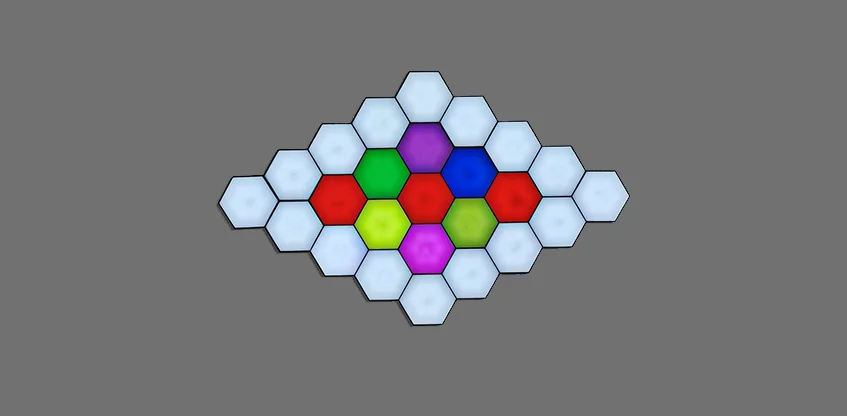 Korlátlanul bővíthető RGB-s hatszöglámpák akciósan a BG-n 1