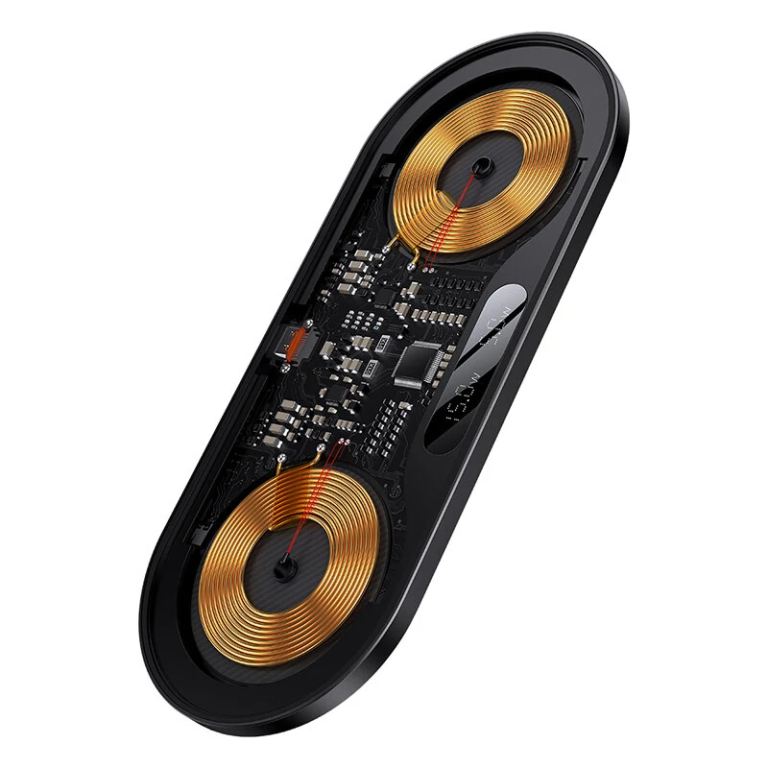 Átlátszó és dupla tekercses a Baseus legújabb Qi töltője 7