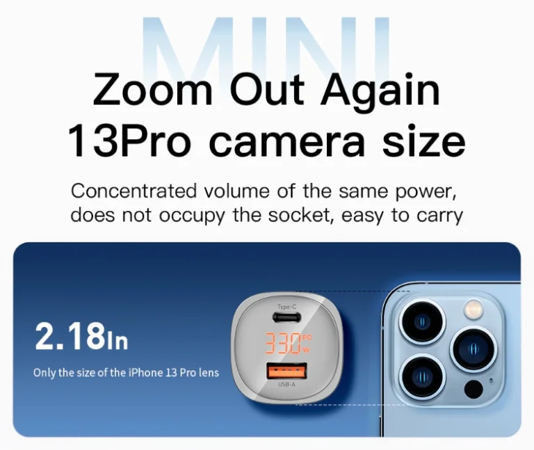 Az Essager 33 wattos töltője mutatja, hogy mennyivel tölt 7