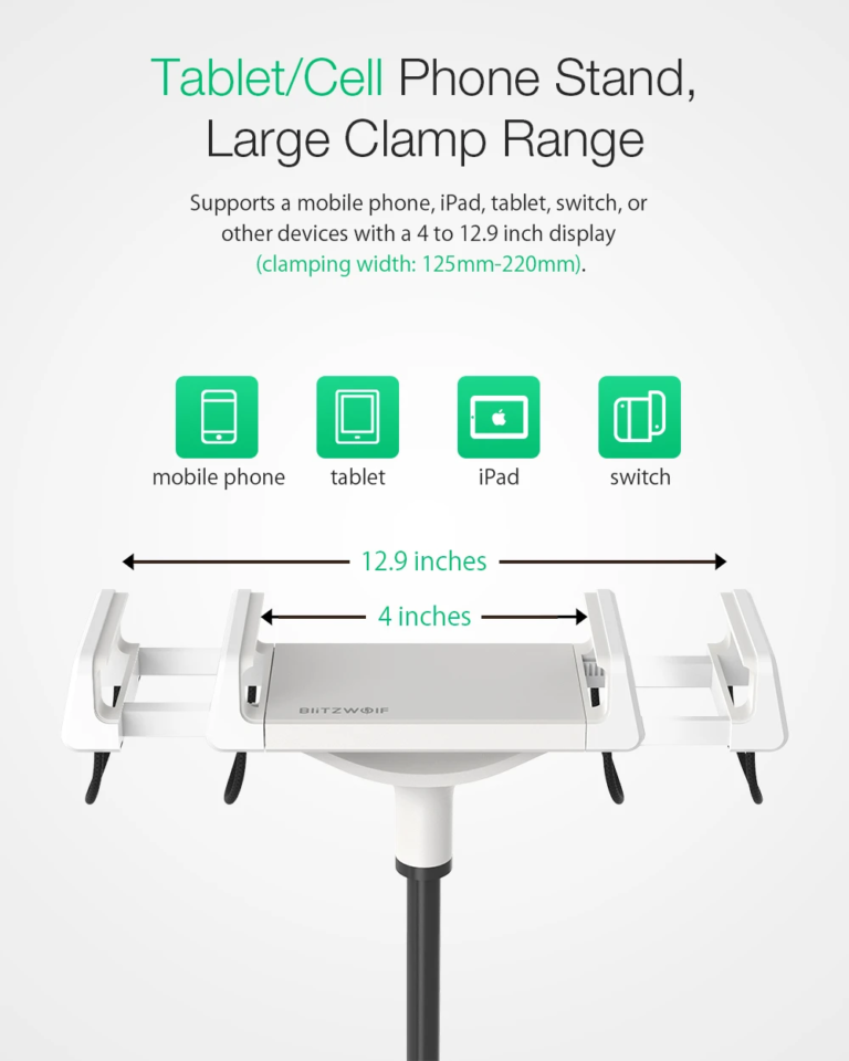 Teleszkópos tablettartó BlitzWolf módra 6
