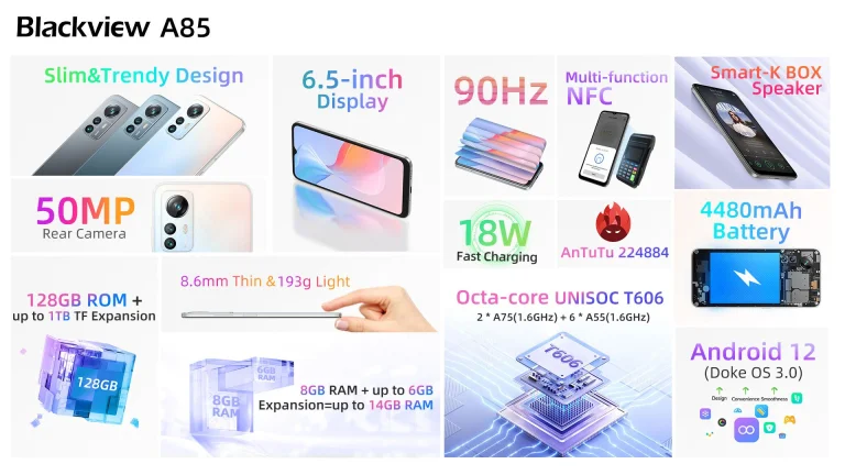 Kiderültek a Blackview A85 okostelefon részletei 2