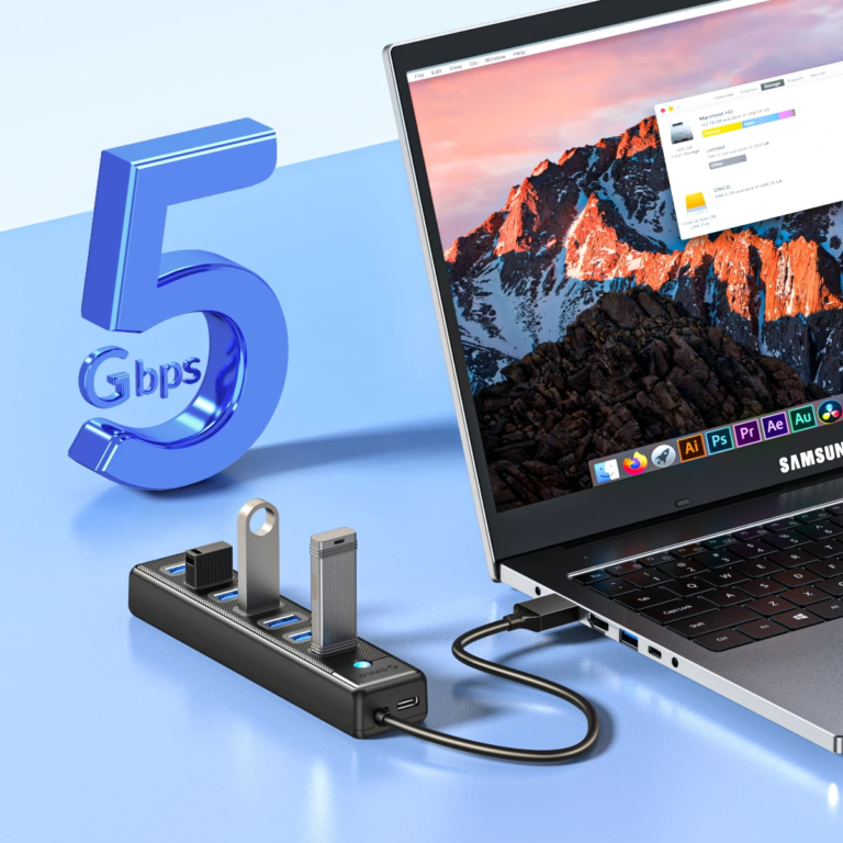 7 portos USB 3 hub az Orico műhelyéből, nagy engedménnyel 5
