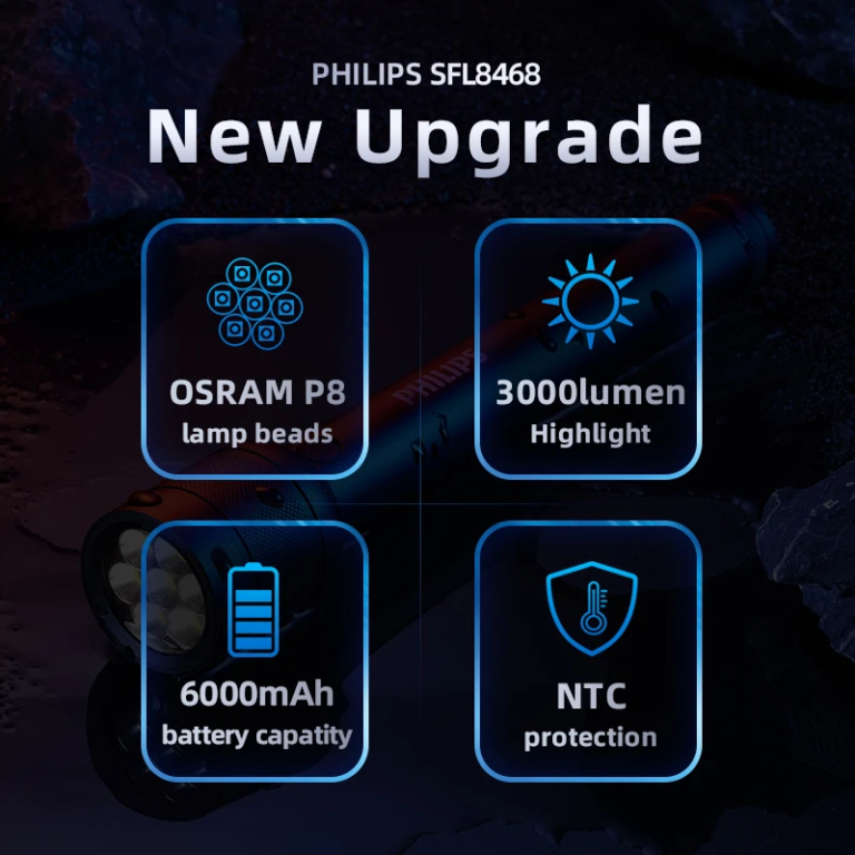 3000 lument tud a Philips SFL8468 zseblámpa 9