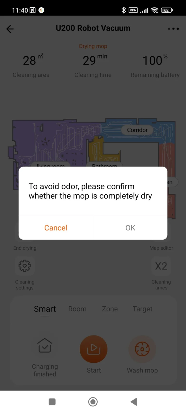 Uwant U200 önürítős robotporszívó teszt 45