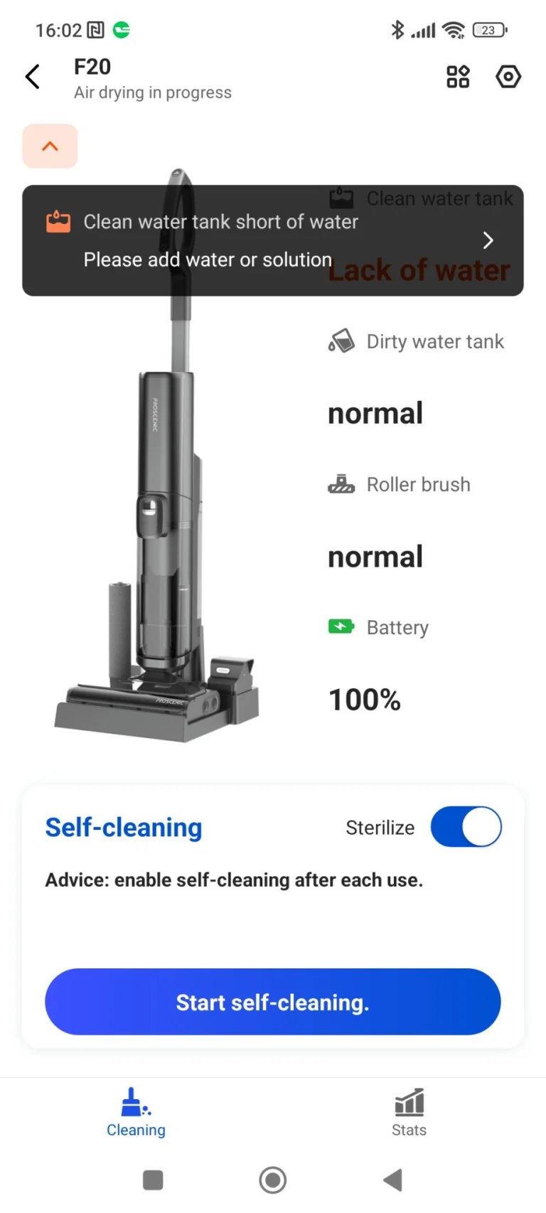 Proscenic WashVac F20 2 az 1-ben takarítógép teszt 21