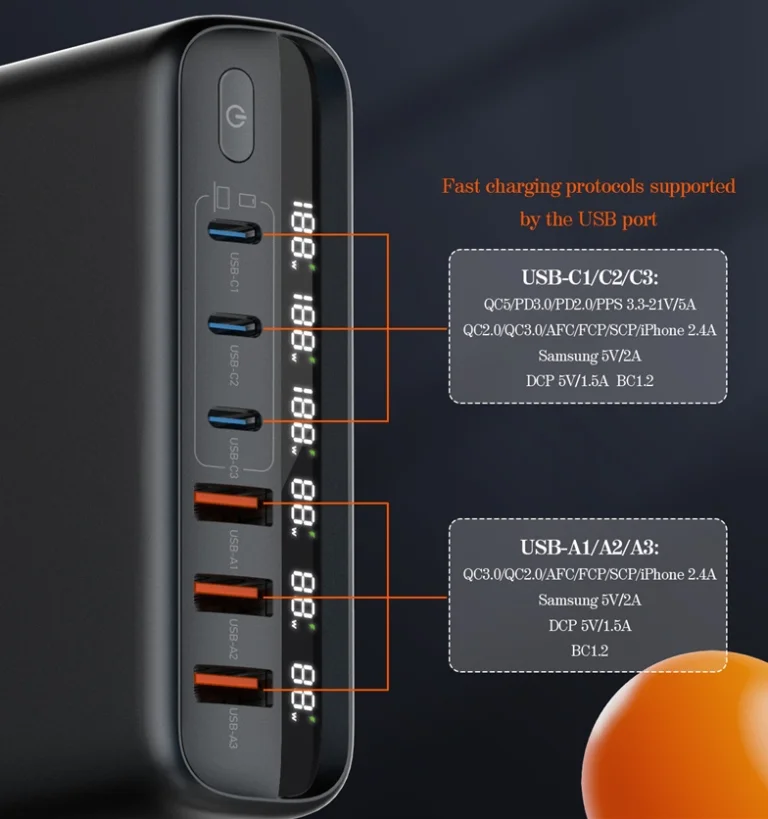 Komoly Ldnio töltő, amivel egyszerre 6 eszköz is tölthető 6