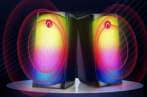 2.0-s, Bluetooth AirAux hangfalpár kedvező áron, LED-ekkel