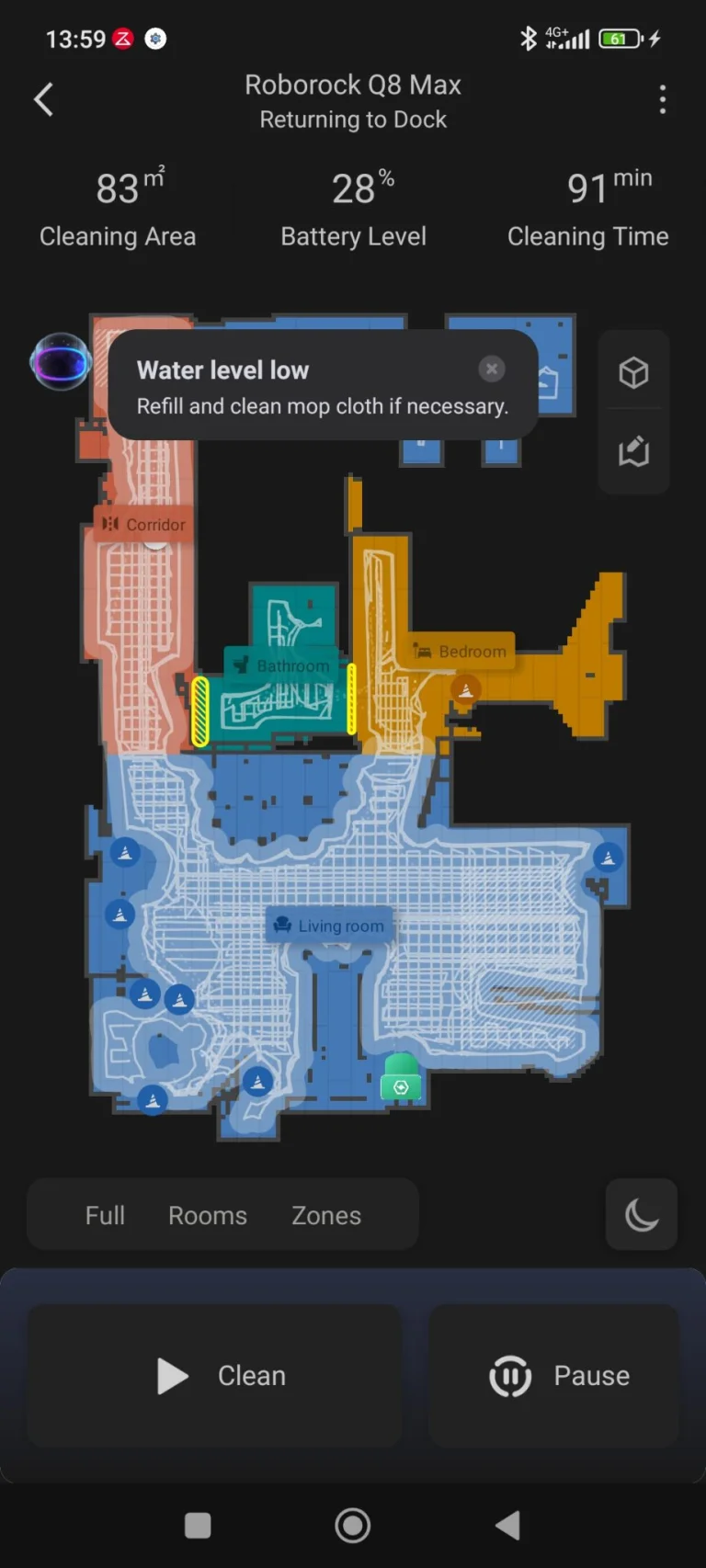 Prueba 8 del robot aspirador autovaciable Roborock Q45 Max+