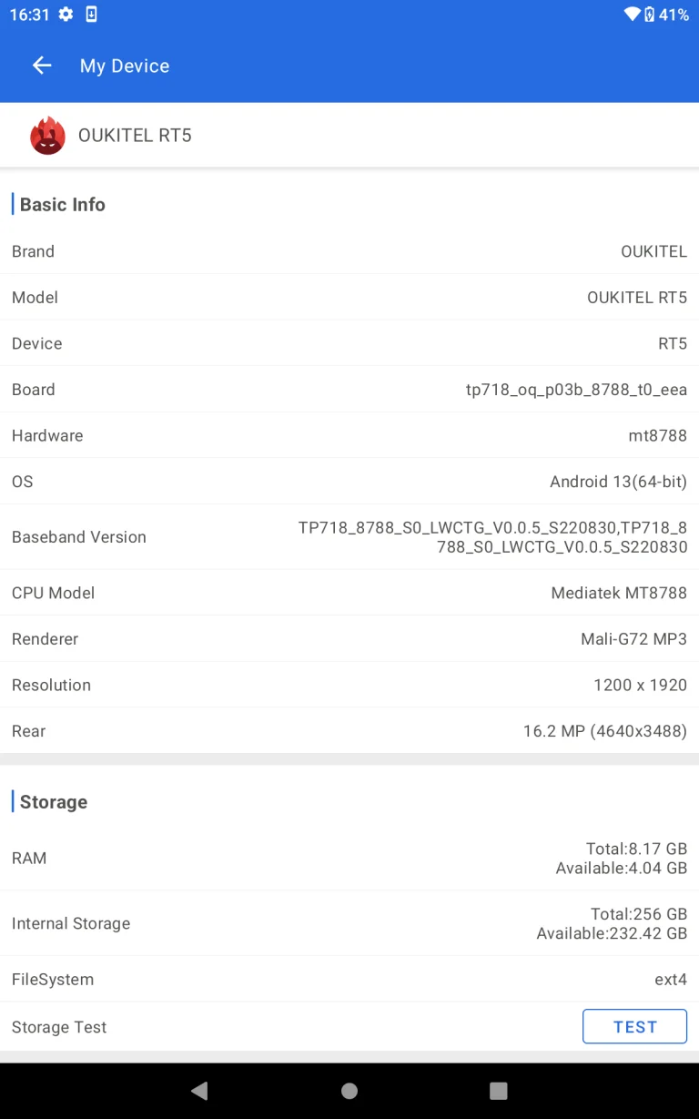 Oukitel RT5 strapatablet teszt 19