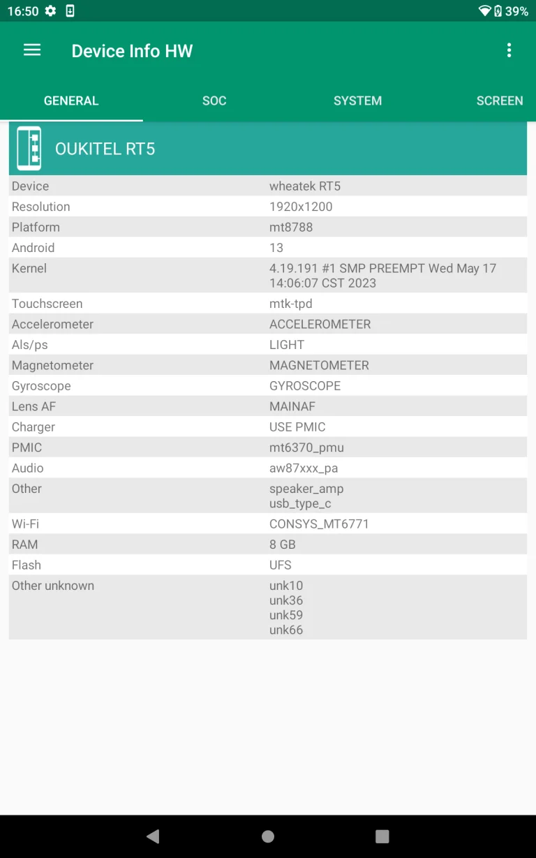 Oukitel RT5 strapatablet teszt 23