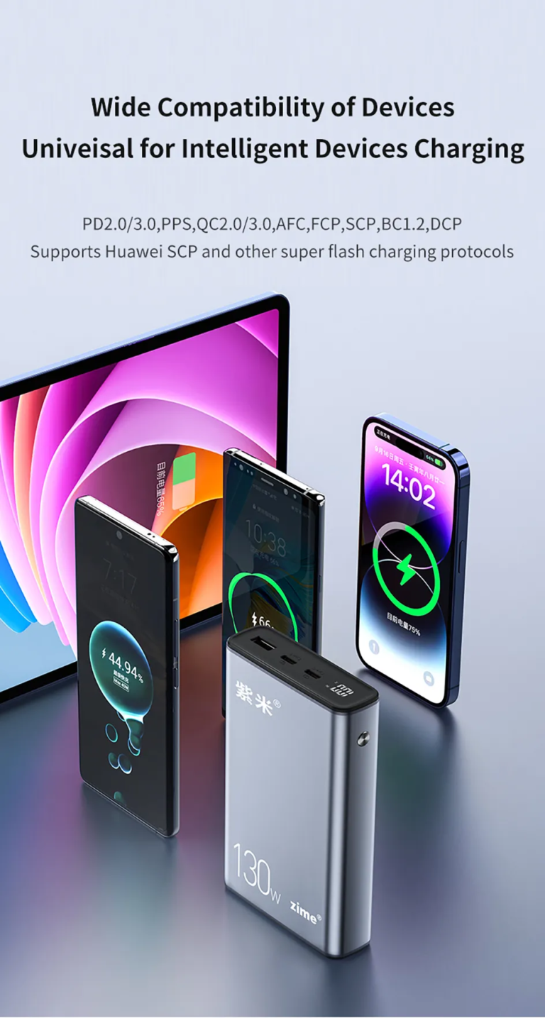 130 W-os PD töltésre képes Zime power bankot találtunk 2