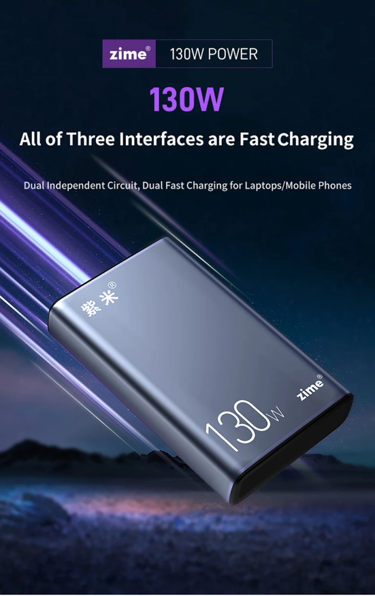 130 W-os PD töltésre képes Zime power bankot találtunk 7