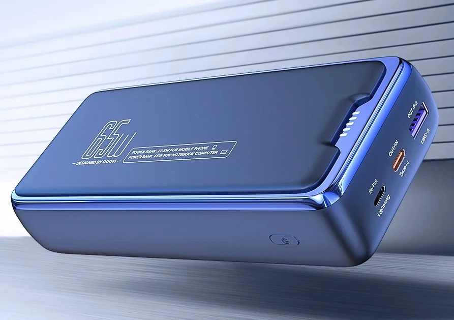Power bank, ami tud 65 wattot és 30 Ah a kapacitása 1