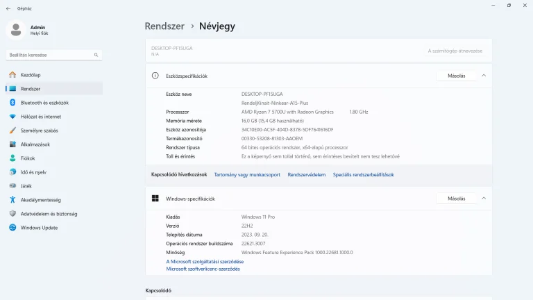 Ninkear A15 Plus notebook teszt 23