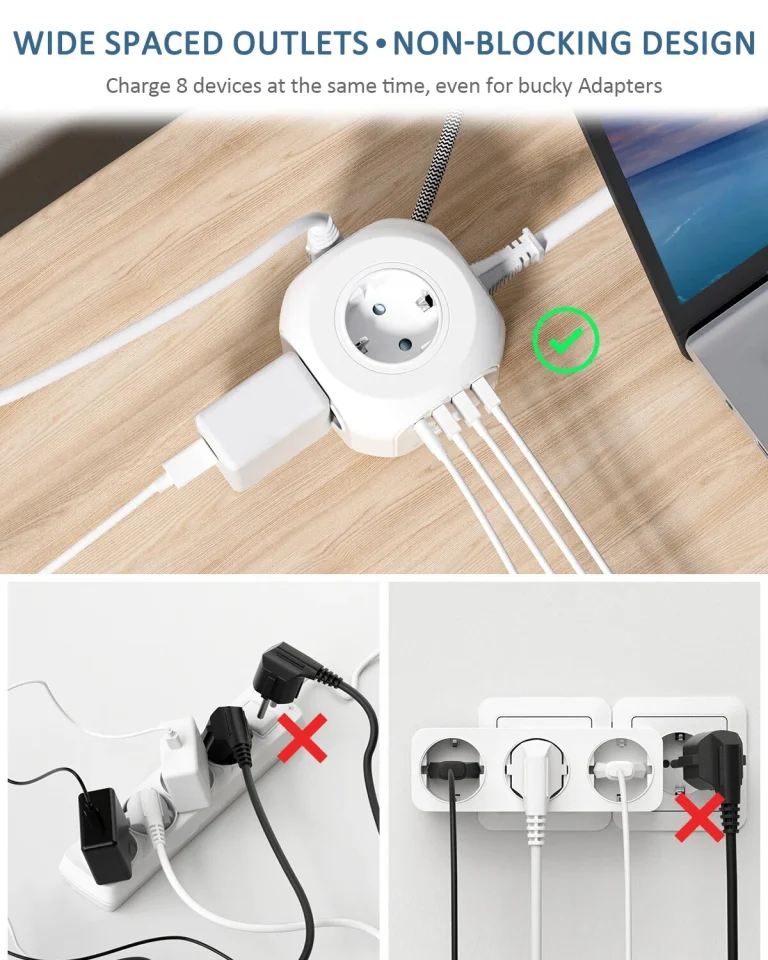 Lencent kockaelosztó több USB porttal felszerelve 4