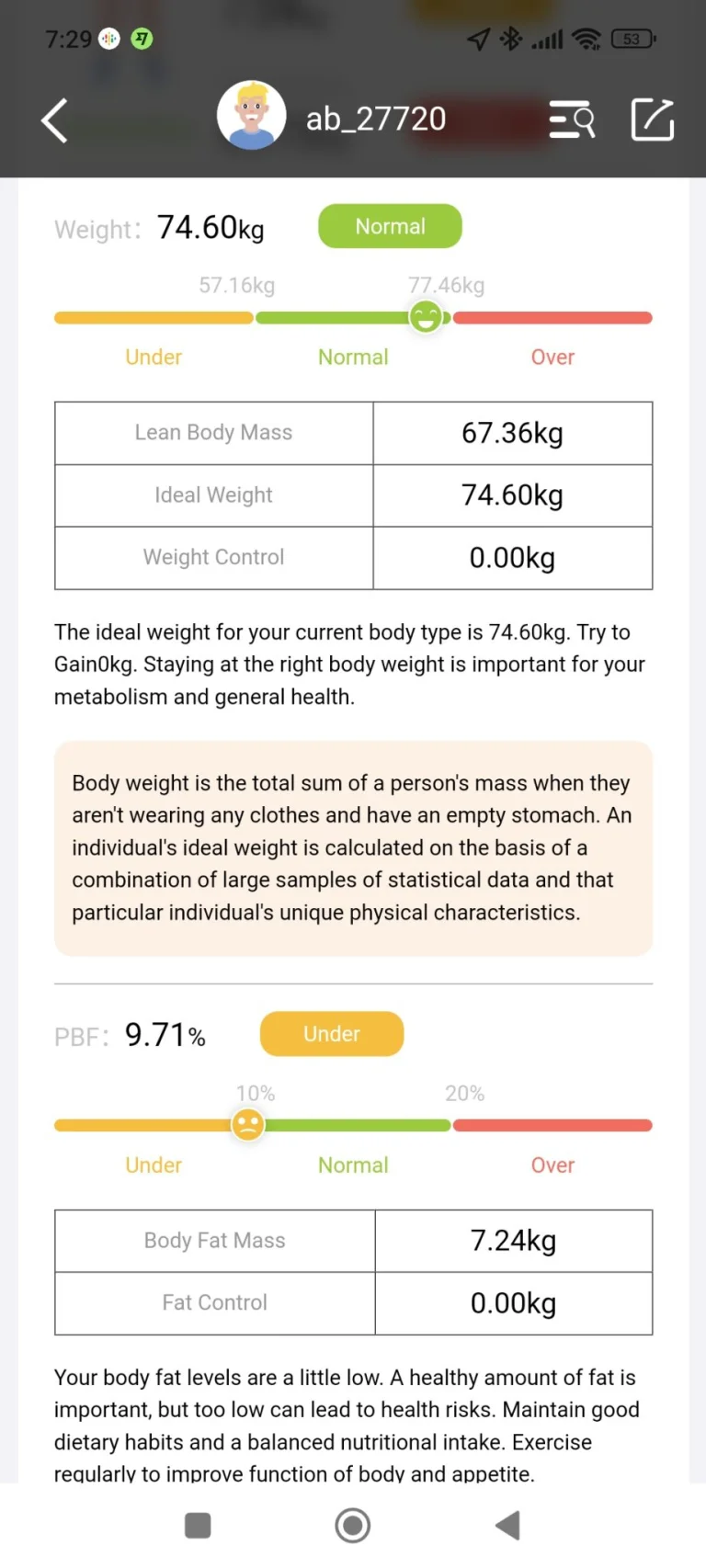 BodyPedia LM-S001 testösszetétel elemző okosmérleg teszt 14
