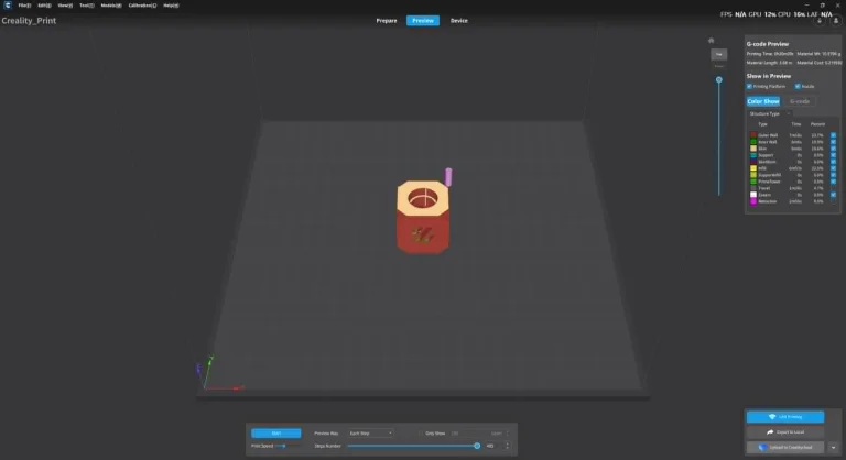 Prueba 1 de la impresora 3D Creality K33C