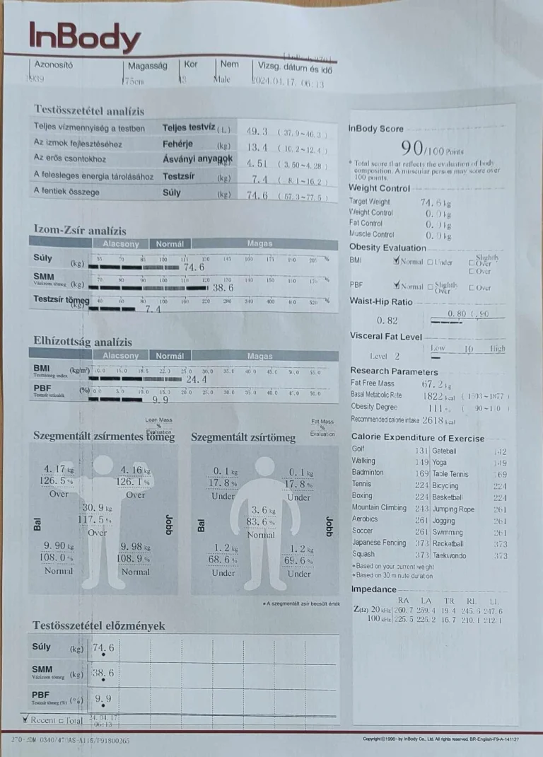 BodyPedia LM-S001 testösszetétel elemző okosmérleg teszt 33